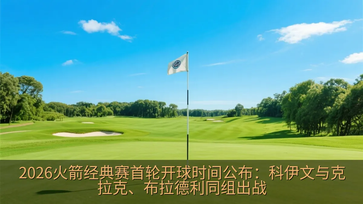 高尔夫球场果岭与旗杆