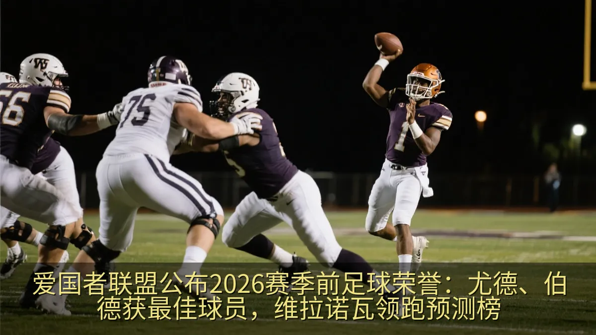 美式足球防守球员在比赛中冲向四分卫