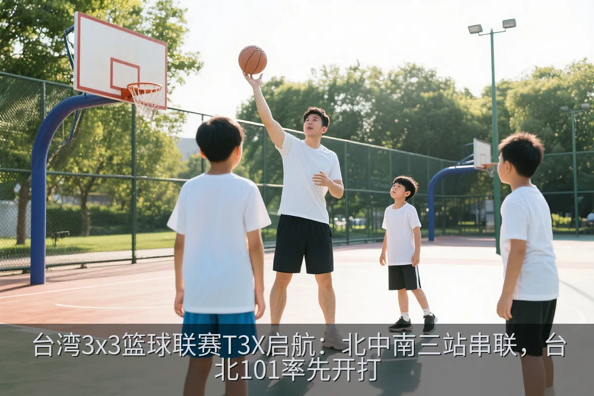 教练指导年轻篮球选手进行三人篮球训练